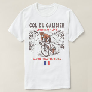 Col du Galibier Radfahren Legendär Französisch T-Shirt
