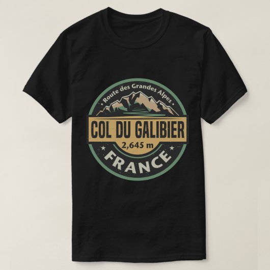 Col du Galibier, Route des Grandes Alpes Sticker T-Shirt (Design vorne)