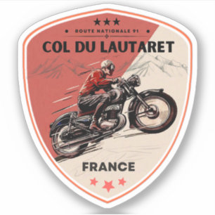 Col du Lautaret französische Alpen Motorrad-Tour Aufkleber