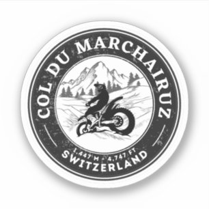 Col du Marchairuz Schweizer Alpen Motorradtour Aufkleber