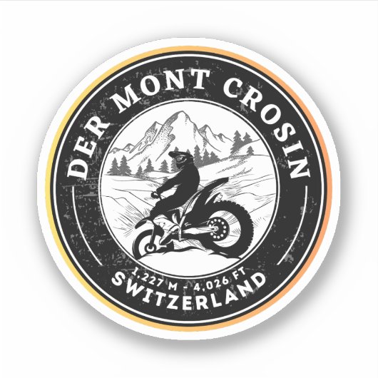 Col du Mont Crosin - Schweizer Alpen - Motorradtou Aufkleber (Vorderseite)