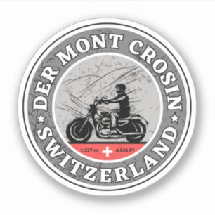 Col du Mont Crosin - Schweizer Alpen - Motorradtou Aufkleber