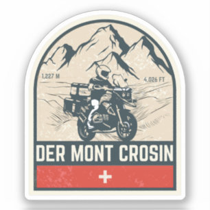 Col du Mont Crosin - Schweizer Alpen - Motorradtou Aufkleber