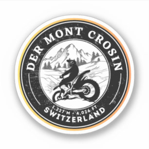 Col du Mont Crosin Schweizer Alpen Motorradtour Aufkleber