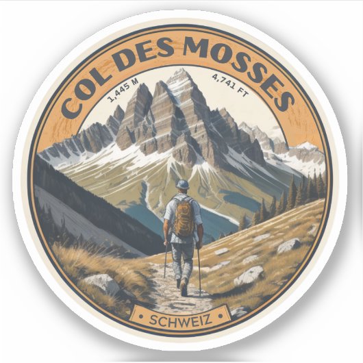 Col du Mosses canton de Vaud schweizer Bergstraße Aufkleber (Vorderseite)