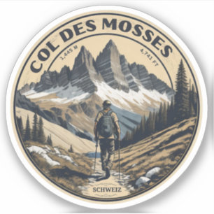 Col du Mosses Kanton Waadt Schweizer Alpenstraße Aufkleber