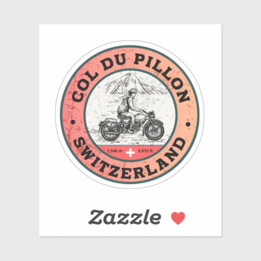 Col du Pillon swiss alps - Motorradtour Aufkleber (Blatt)