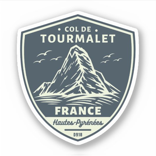 Col du Tourmalet-franz. Mountainbike-Ausflug Aufkleber (Vorderseite)