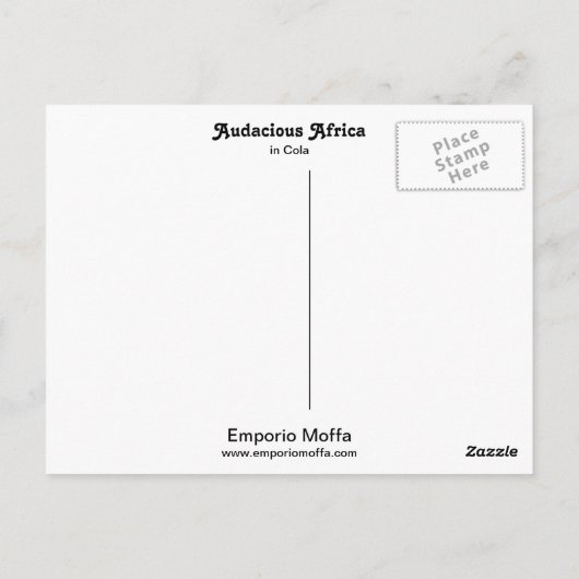 Cola Audacious Africa Postkarte (Rückseite)