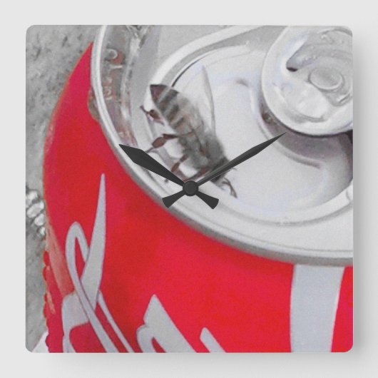 ~Cola Bee~ WALLCLOCK Quadratische Wanduhr (Vorderseite)