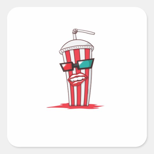 Cola mit Sonnenbrille im Partnerlook Quadratischer Aufkleber (Vorderseite)