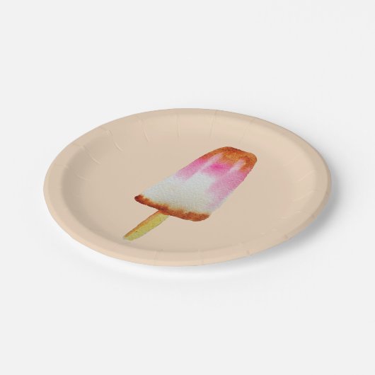 Cola popsire niedlich Summertime Aquarellkunst Pappteller (Schrägansicht)