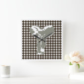 Cola Safari Dot mit Pop Art Elephant Quadratische Wanduhr (Zuhause)