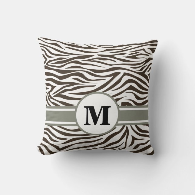 Cola Safari Zebra mit Monogram Kissen (Vorderseite)