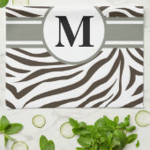 Cola Safari Zebra mit Monogramm Küchentuch (Gefaltet)