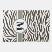 Cola Safari Zebra mit Monogramm Küchentuch (Horizontal)