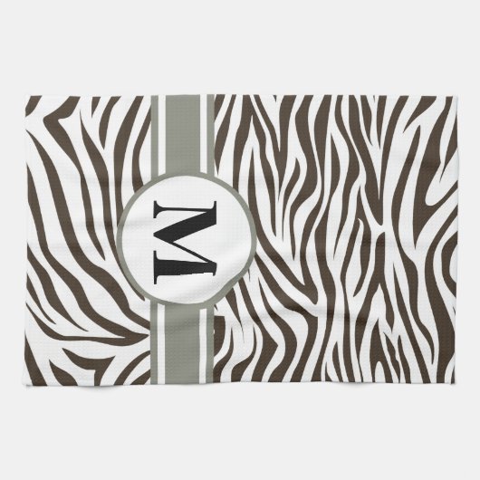 Cola Safari Zebra mit Monogramm Küchentuch (Horizontal)