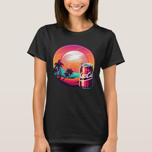 Cola Synthwave 80s Retrowave Aesthetic T-Shirt (Vorderseite)