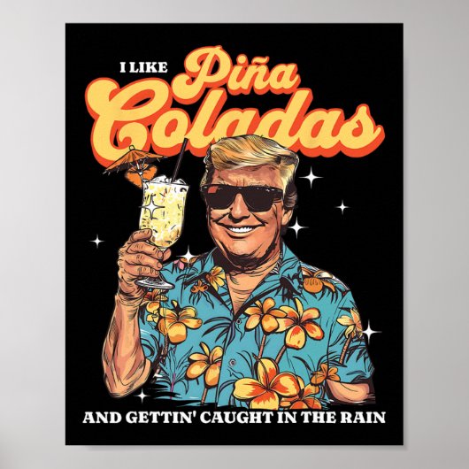 Coladas Donald Trump Sommerurlaub Hawaii Beach Poster (Vorne)