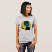 Colagem Azul Suave Crepuscular com Figura Feminina T-Shirt (Vorne ganz)