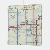 Colby Kansas Vintag Map Keramikornament (Links)