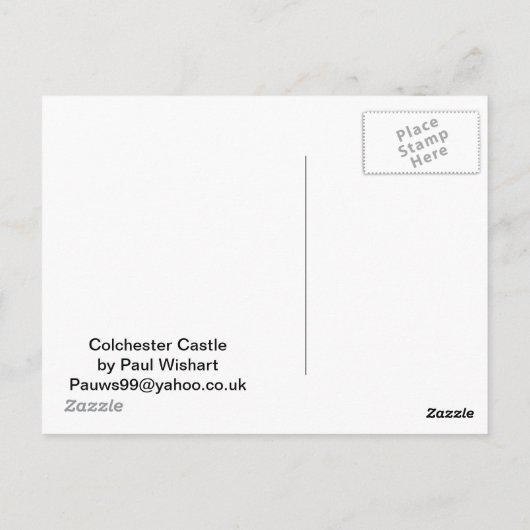 Colchester Castle Postkarte (Rückseite)