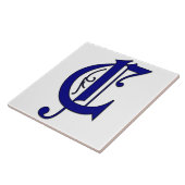 Colchester Letter C Blue Monogram Accent Tile Fliese (Seite)