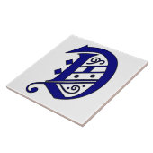 Colchester Letter D Blue Monogram Accent Tile Fliese (Seite)
