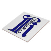 Colchester Letter K in Blue Monogram Tile Fliese (Seite)