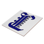 Colchester Letter L in Blue Monogram Tile Fliese (Seite)