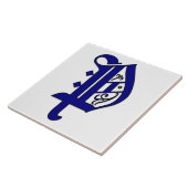 Colchester Letter P in Blue Monogram Tile Fliese (Seite)