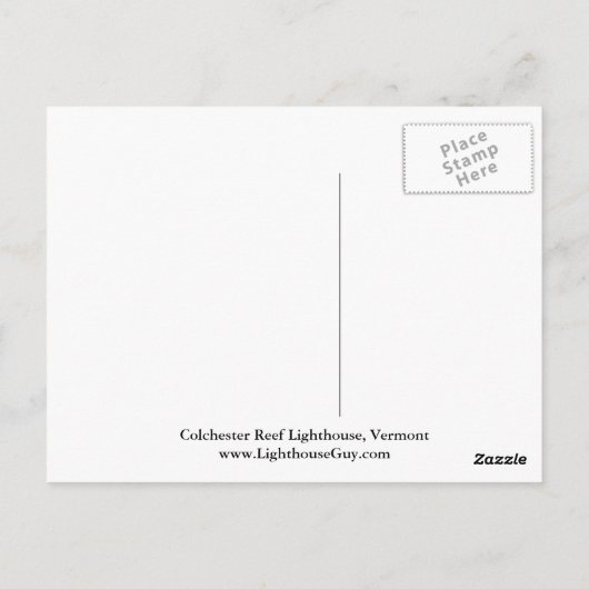 Colchester Reef Lighthouse, Vermont Postcard Postkarte (Rückseite)