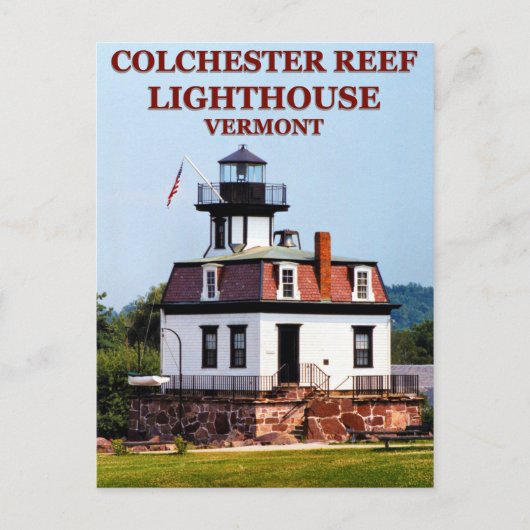 Colchester Reef Lighthouse, Vermont Postcard Postkarte (Vorderseite)