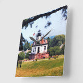 Colchester Reef Lighthouse, Vermont Wall Clock Quadratische Wanduhr (Winkel)