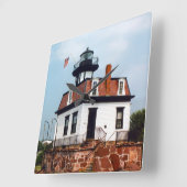 Colchester Reef Lighthouse, Vermont Wall Clock Quadratische Wanduhr (Winkel)
