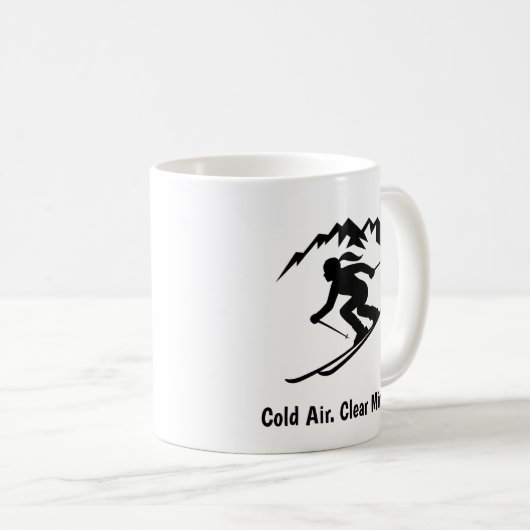 "Cold Air. Clear Mind." Kaffeetasse (VorderseiteRechts)