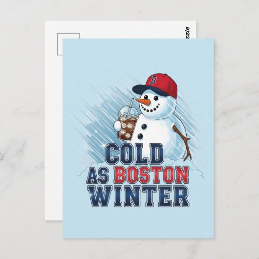 Cold as Boston Winter Postkarte (Vorne/Hinten)