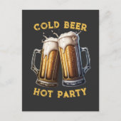 Cold Beer Hot Party 2 Pints Perfekter Combo Postkarte (Vorderseite)