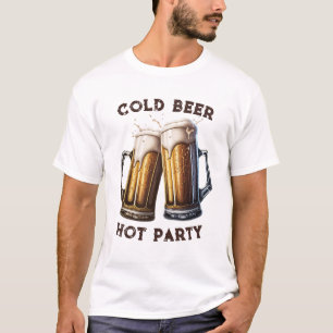 Cold Beer Hot Party 2 Pints Perfekter Combo T-Shirt