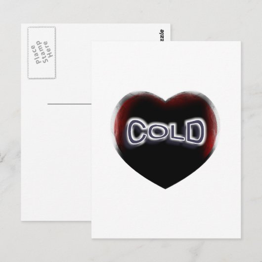 Cold Black Heart Postkarte (Vorne/Hinten)