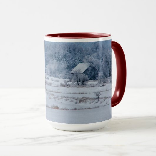Cold Blue Snow in New England Tasse (VorderseiteRechts)