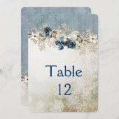 Cold Blue Winter Day Table Card Einladung (Vorne/Hinten)