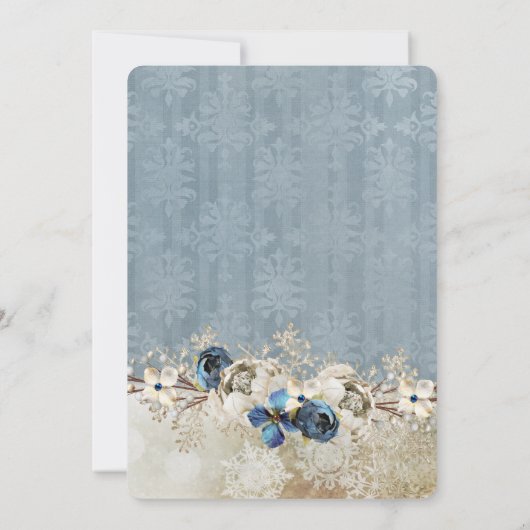 Cold Blue Winter Day Table Card Einladung (Rückseite)