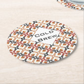 Cold Break Coffee Cup Brown Red Black Tasse Java Runder Pappuntersetzer (Angewinkelt)