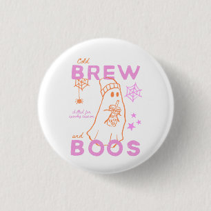 Cold Brew And Boos Süßer Geist Halloween Kaffee Button