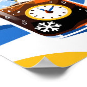 Cold Brew Coffee Time Concept Modern Blue Poster (Ecke)