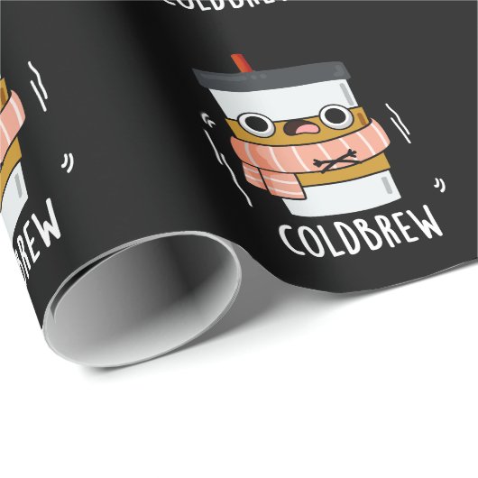 Cold Brew Funny Freezing Coffee Pub Dark BG Geschenkpapier (Rolleneckpunkt)