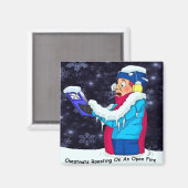 Cold Christmas Caroler Magnet (Vorderseite/Rückseite)