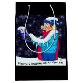 Cold Christmas Caroler Mittlere Geschenktasche Geschenktüte (Vorderseite)