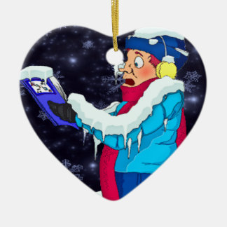 Cold Christmas Caroler Ornament